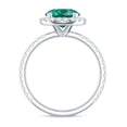 thumbnail image 2 of Rosec Jewels Lab Created Emerald Halo Engagement Ring 2 Carat - Emerald Moissanite Ring for Women - AAAA Quality Certified, 10K White Gold, US 9.00, 2 of 8