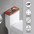 thumbnail image 3 of ZIATUBLE Christmas Cows Toilet Cover Toilet Tank Snowflakes Toilet Tank Dust Cover Pack of 2 with Elastic Bottom Toilet Mat Protective Cover Easy to Clean Toilet Tank Lid Covers Home Decor, 3 of 5