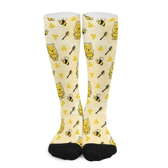 Winnie The Pooh Stocking Long Socks Breathable Knee High Thigh Stockings High Socks Sport Socks for Mens Womens