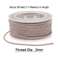 thumbnail image 2 of Unique Bargains Nylon Thread Twine Beading Cord 2mm Extra-Strong Braided Nylon Crafting String 11M/36 Feet, Desert Sand, 2 of 7