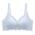 thumbnail image 1 of YUTK Comfortable Bra - Women's Solid Color Seamless Underwear without Steel Rims Detachable Chest Sagging Wave Pattern Bra Light Blue Xl, 1 of 2