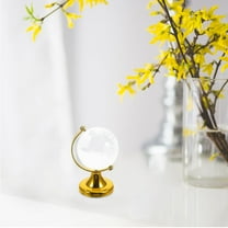 Soimiss Transparent Crystal Globe Decoration with Stand World Map Desktop Handicraft Golden