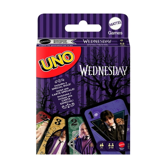 UNO Wednesday Card Game for Kid, Adult & Family Nights, Toy Collectible Inspired by the Series