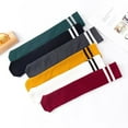 thumbnail image 6 of Godderr Kids Girls 3 Pairs Student Vertical Two Bar Socks,Knee Socks Sports Socks,Toddler Girls Cotton Mid-Calf Socks for 3-12 Years Old, 6 of 6