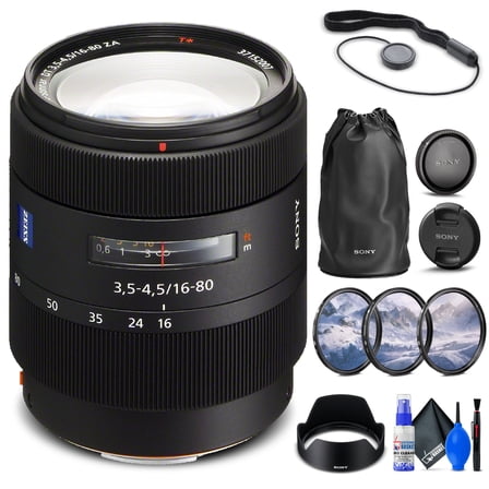 Sony Vario-Sonnar T* DT 16-80mm f/3.5-4.5 ZA Lens   Filters   Cap Keeper   More