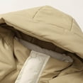 thumbnail image 6 of NAISIBABY Boys Puffer Jacket, Mid-Length Zipper with Pockets Drawstring Hooded Winter Warm Quilted Coat Khaki 8T, 6 of 9