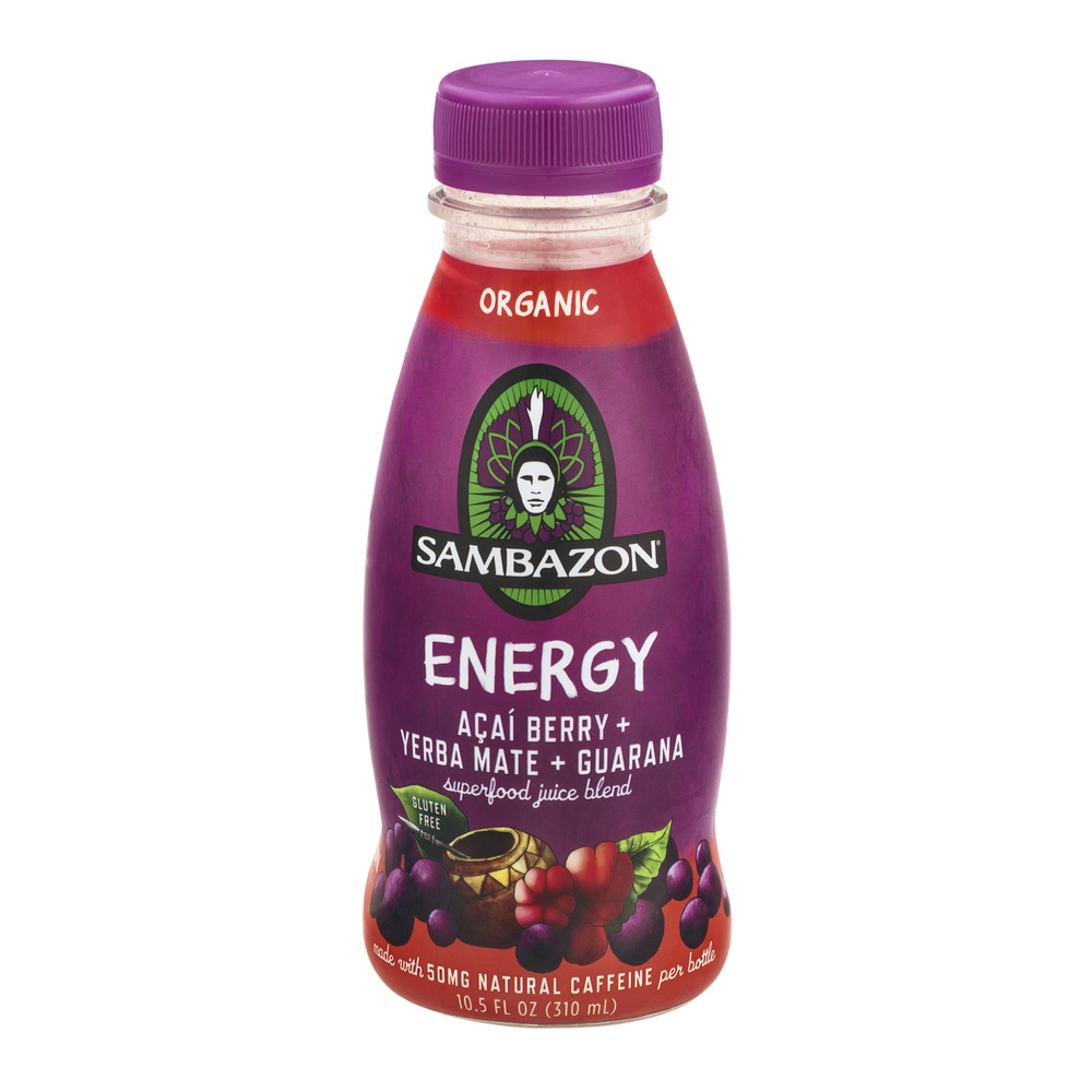 Sambazon Energy Acai Berry+Verba Mate+Guarana Superfood Juice Blend, 10.5 F...