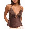 thumbnail image 3 of Women Polka Dot Print Tank Top Lace Trim Bralette Spaghetti Strap Y2k Camisole Red Polka Dots XL, 3 of 9