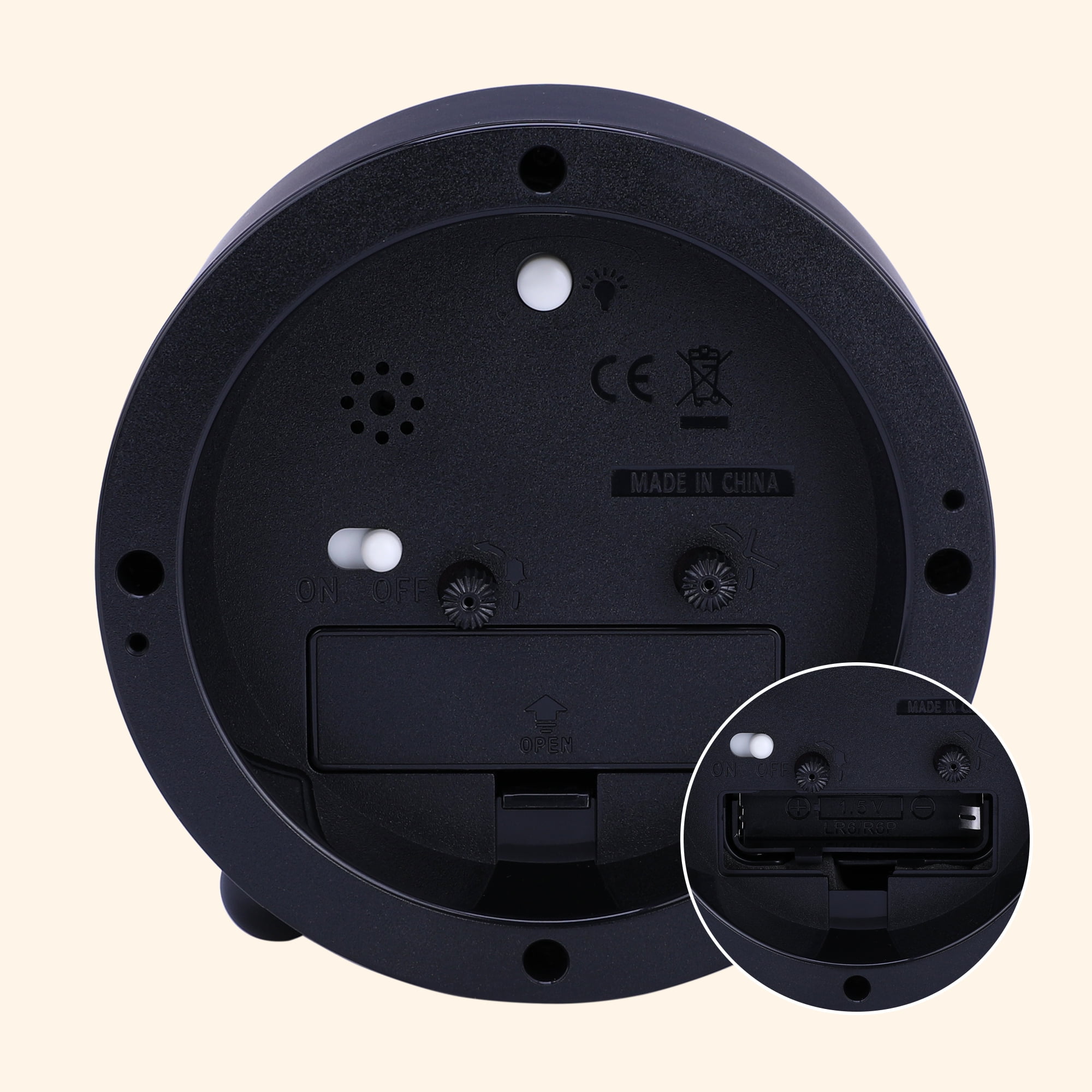Unique Bargains High-Contrast Numbers Mechanical Alarm Clock Black 4.3"L x 2.0"W x 4.3"H
