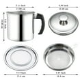 thumbnail image 5 of ReaNea Silver Bacon Grease Container with Fine Strainer and lid, 48 oz Stainless Steel Oil Container, 5 of 7