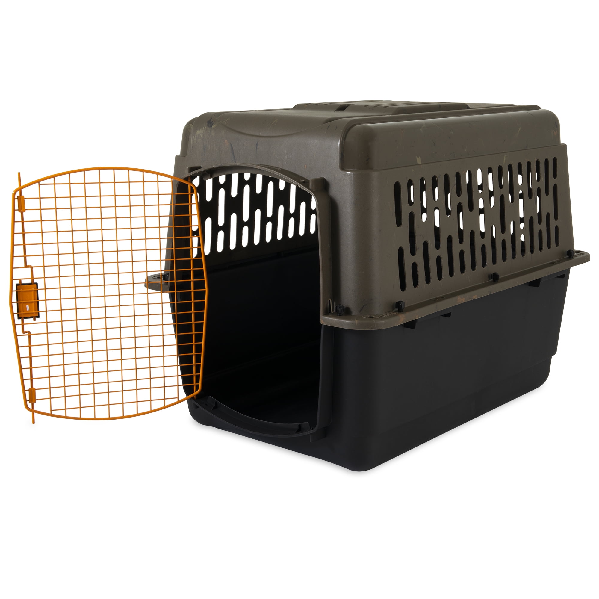 ROVERLUND Stow & Go Pet Crate | for Home & Travel | Suitable for Pets Up to 25lbs (Small, Camo Orange)