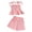 1-Pink1899, variant on Tiijoy Girl Summer Outfits Solid Sleeveless Strap Peplum Top Shorts Set, Sizes 9-12 Months