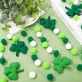 thumbnail image 3 of 8.2Ft St. Patrick's Day Felt Pom Pom Banner Lucky Shamrock Garland Green White Pom Ball Clover Decorative Irish Hanging Bunting Garland for St. Patrick's Day Home Mantel Wall Decor, 3 of 7