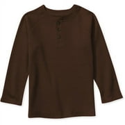 B18m Brown Ls Henley Tee