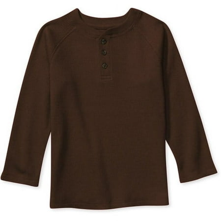 B24m Brown Ls Henley Tee