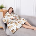 thumbnail image 5 of Oversized Wearable Blanket Hoodie,Cartoon Pug and Heart Sherpa Blanket Hoodie with Super Pockets,Super Warm Fuzzy Pullover for Women & Men, 5 of 6