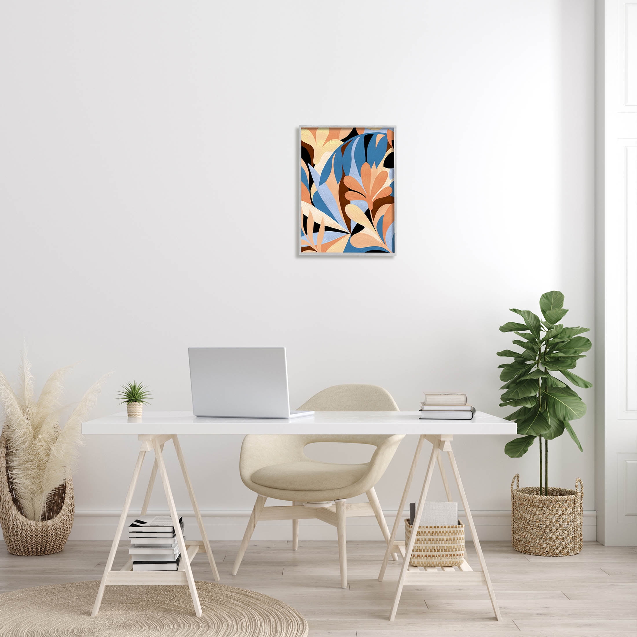 Abstract Overlapping Botanical Forms Botanical & Floral Graphic Art Gray Framed Art Print Wall Art