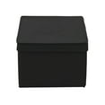 thumbnail image 6 of Household Essentials Large Fabric Storage Bins 2 Pack, Soft Poly Linen with Sturdy Sides, Attached Handle and Fully Removable Lid, Black, 6 of 7