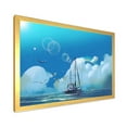 thumbnail image 2 of Designart 'The Sailboat On The Blue Sea Against Summer Clouds Sky' Nautical & Coastal Framed Art Print, 2 of 4