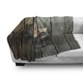 thumbnail image 2 of Vintage Soft Flannel Fleece Throw Blanket, Vintage Boxing Gloves on the Old Wooden Background Antique Equipment Photo Art Print, Cozy Plush for Indoor and Outdoor Use, 50" x 70", Brown, by Ambesonne, 2 of 5