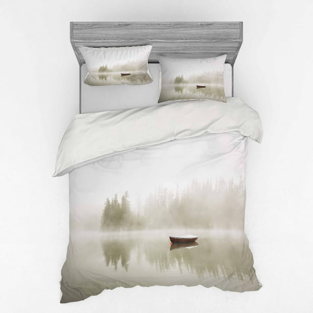 Bedding Set With Shams And Fitted Sheet, Nature Themed Bedding Sets