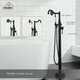 thumbnail image 3 of CASAINC Classical Freestanding Bathtub Faucet with Hand Shower Hand in Matte Black, 3 of 8