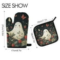 thumbnail image 2 of Yayeee Oven Mitts and Pot Holder Set of 2 Heat Resistant Kitchen Gloves Baking Hot Pad, Happy Ghost, 2 of 5