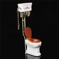thumbnail image 2 of Muebles en miniatura para casa de muñecas, baño, inodoro, taburete de porcelana blanca, adorno de decoración artesanal, 1:12, 2 of 5