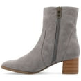 thumbnail image 3 of Journee Womens Hayven Stacked Block Heel Almond Toe Booties, Widths Available, 3 of 10