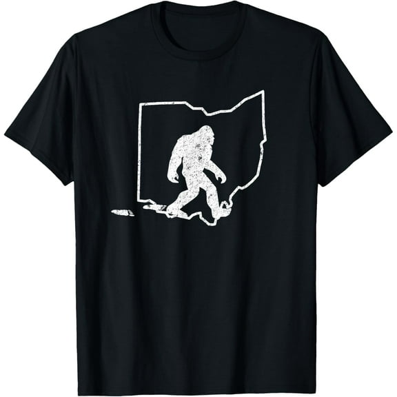 State of Ohio Vintage Pride Bigfoot Hunter T Shirt T-Shirtmen and women can wear, black, white, gifts.S,M,L,XL,2XL,3XL,2330XL