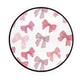 thumbnail image 2 of 36.2 Inch Round Floor Mat Pink Bows Pattern Carpet Decor Rug for Living Room Bedroom, 2 of 6