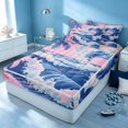 thumbnail image 3 of Erosebridal Hawaiian Beach Zipper Full Size Comforter Sets with Fitted Sheet and 2 Pillowcases, Marine Zipper Bedding Set, Pink Reversible, 3 of 7