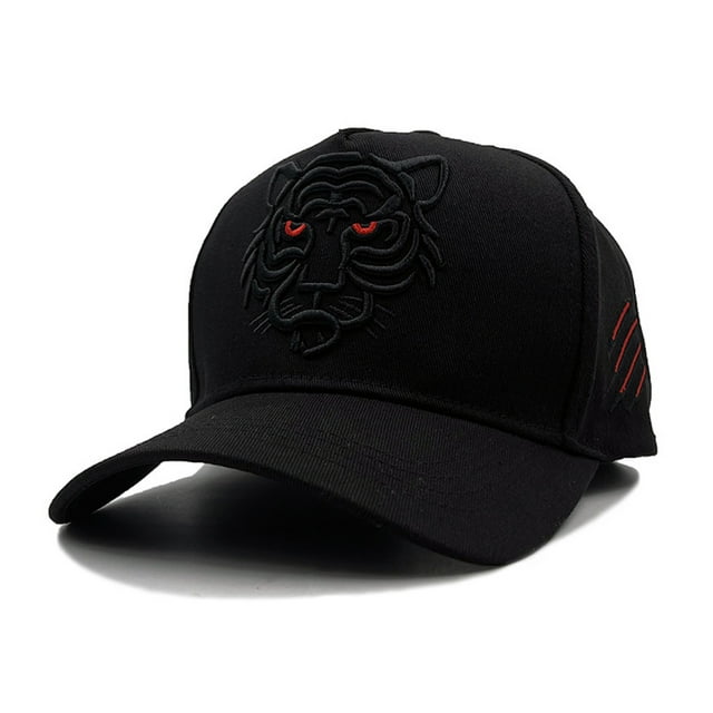 Gorra de béisbol deportiva de algodón con forma de cabeza de tigre para hombre y mujer