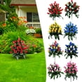 thumbnail image 4 of Artificial Cemetery Flowers, Artificial Large Rose Bouquet Grave Flowers for Cemetery Flower Arrangement Silk Long-Lasting Memorial Flowers for Headstone Outdoor Decor, 1Pc(Mixcolor,18.5x4"), 4 of 7