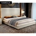 thumbnail image 4 of Modern leather bed simple double bedroom and home light luxury furniture hotel model room 1.8M/1.5M soft bed My Lux Decor Round, 4 of 9