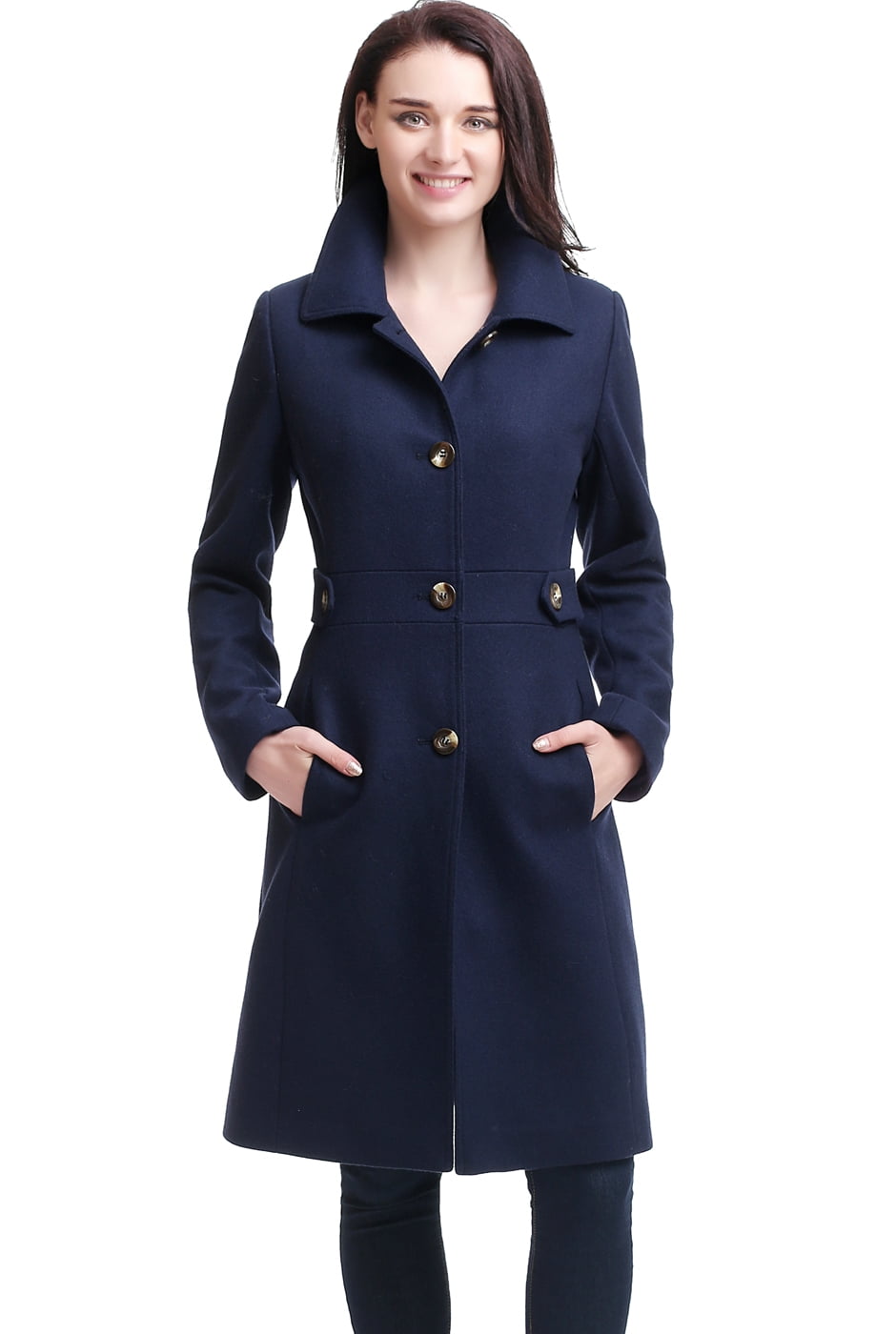 BGSD Womens Heather Wool Blend Walking Coat (Regular & Plus Size ...