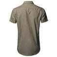 thumbnail image 3 of FashionOutfit Men's Casual Basic Button Collar Chambray Short Sleeve Shirt, 3 of 4