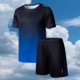 thumbnail image 3 of ZACPNCV Boys Athletic Short Sets with Pockets Quick Dry Lightweight Heather Summer Outfits Performance Sports School Sets Blue 6-7 Years, 3 of 7