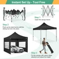 thumbnail image 3 of HOTEEL 10x10 Heavy Duty Canopy Tent with 4 Sidewalls,Pop up Commercial Gazebo, Waterproof Outdoor Tents with Roller Bag, Black, 3 of 12