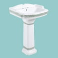 thumbnail image 3 of Renovators Supply India Reserve 22 7/8" Pedestal Bathroom Sink Wall Mount White with Overflow, 3 of 10