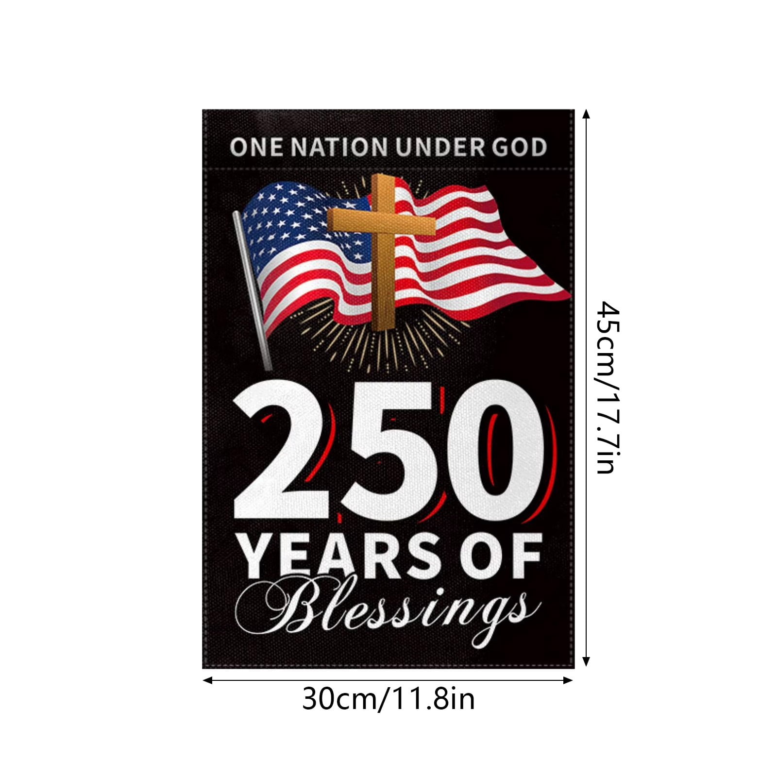 Win s Way USA 250th Anniversary Flag, Double Sided Outdoor Patriotic Decor, 12x18