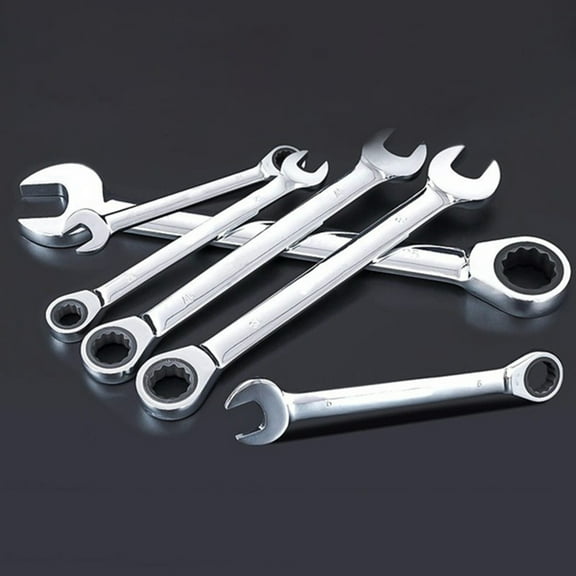 WRITWAA 6pcs Ratchet Wrenches Dual Heads Double Offset Ring Spanner Steel for Home Use 6mm 7mm 8mm 9mm 10mm 11mm
