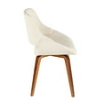 thumbnail image 3 of Fabrico Mid-Century Modern Dining/Accent Chair in Walnut and Cream Noise Fabric by LumiSource - Set of 2, 3 of 7