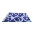 thumbnail image 2 of Ahgly Company Machine Washable Indoor Round Abstract Blue Modern Area Rugs, 3' Round, 2 of 4