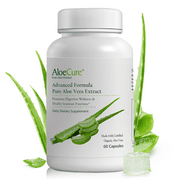 AloeCure Organic Aloe Vera Capsules, 160,000mg Inner Aloe Leaf Equivelant per Serving, Support Gut Health & Digestive Comfort, Stomach Acid Buffer, Natural Immune Supplement, Aloin Free, 60 Capsules