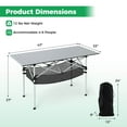 thumbnail image 3 of Costway Patio Folding Camping Table with Aluminum Roll-up Tabletop & Mesh Basket Silver, 3 of 10