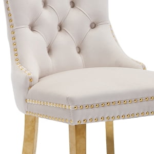 014 Beige Velvet, Gold Legs