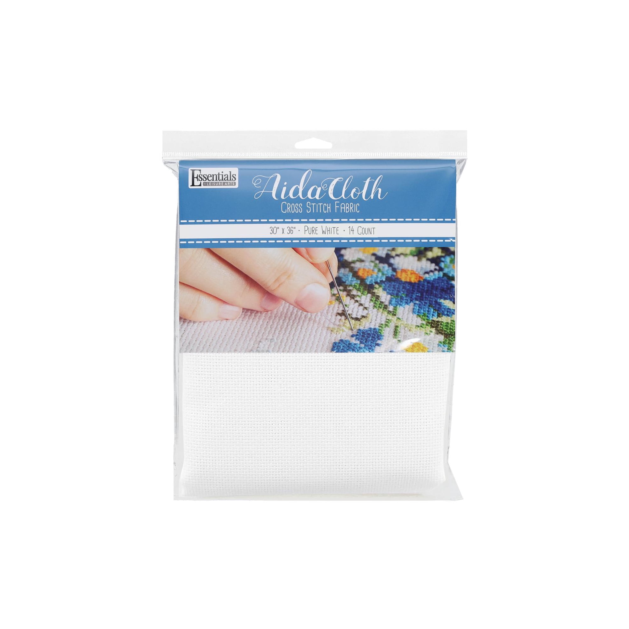 Essentials by Leisure Arts Pure White Aida Cloth 14 Count 30x36 Inch