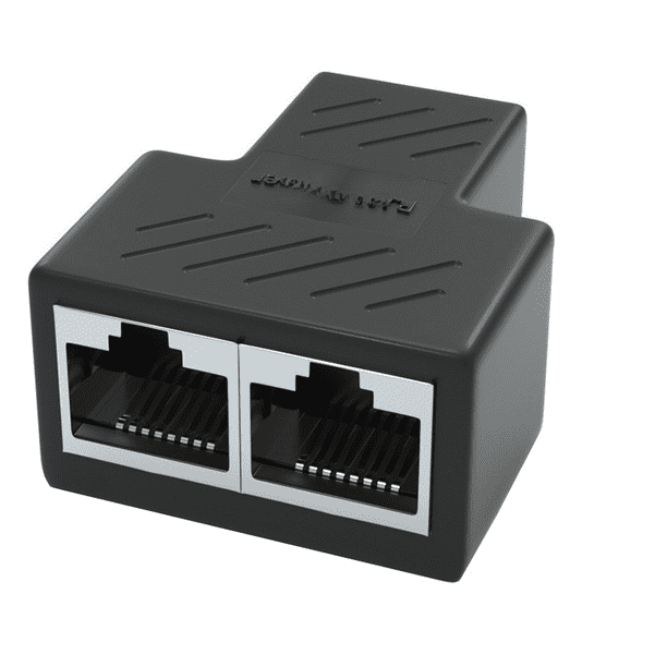 Divisor extensor de conector de par de cables de red con soporte simultáneo de uno a dos cabezales de tres vías de red