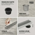 thumbnail image 5 of VIGO Elan 24 in. Linear Shower Drain in Brushed Nickel, 5 of 10